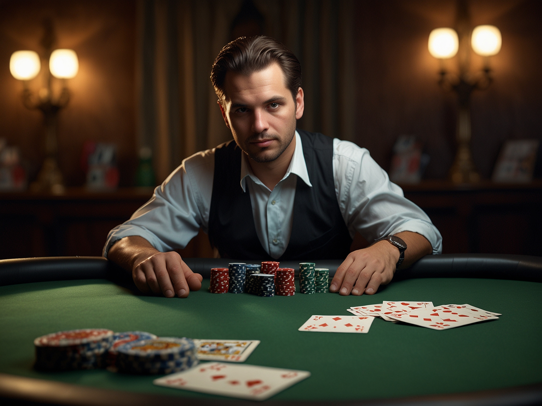 Live dealer in a studio environment