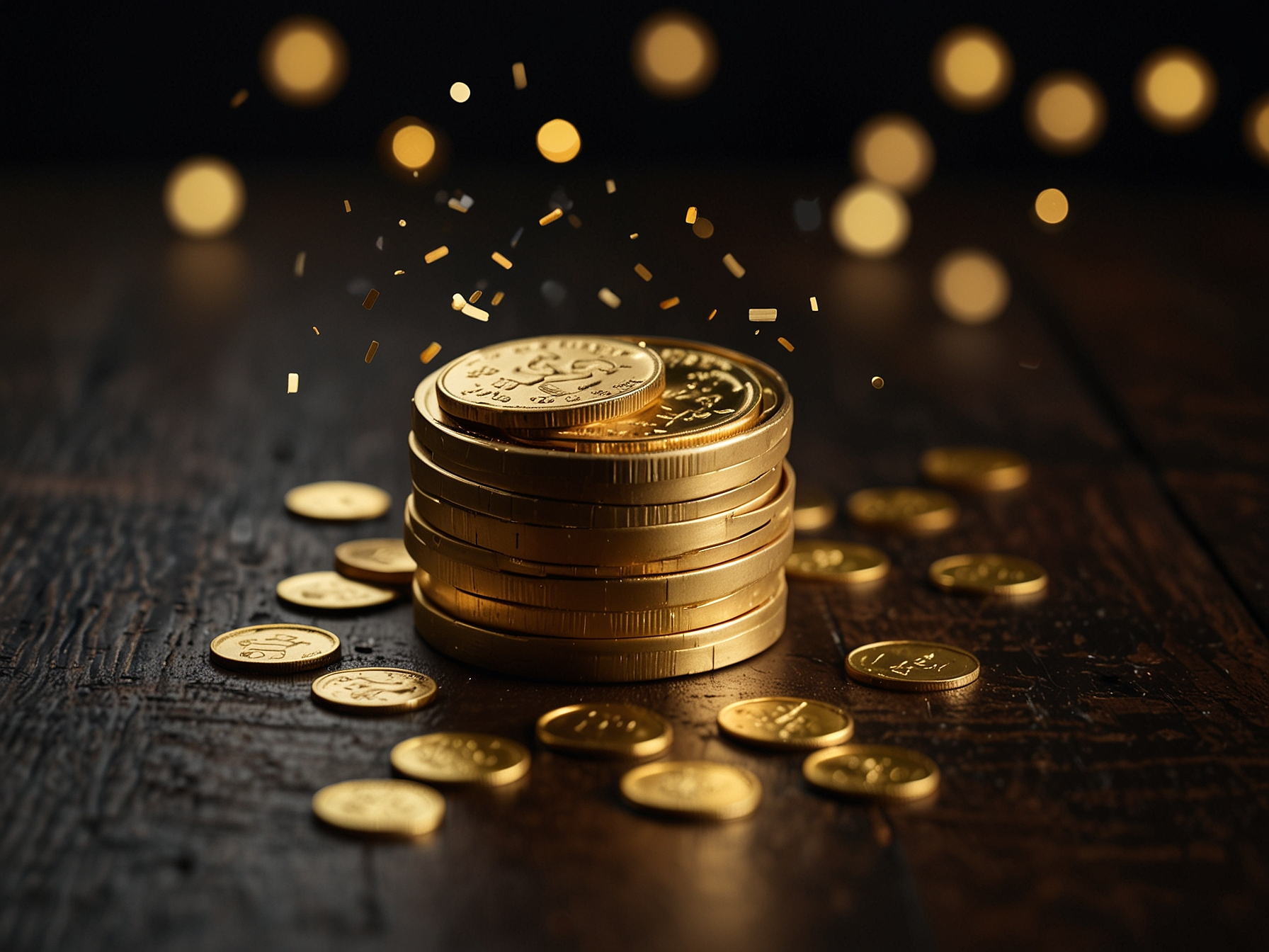 Welcome bonus illustration with coins and sparkles